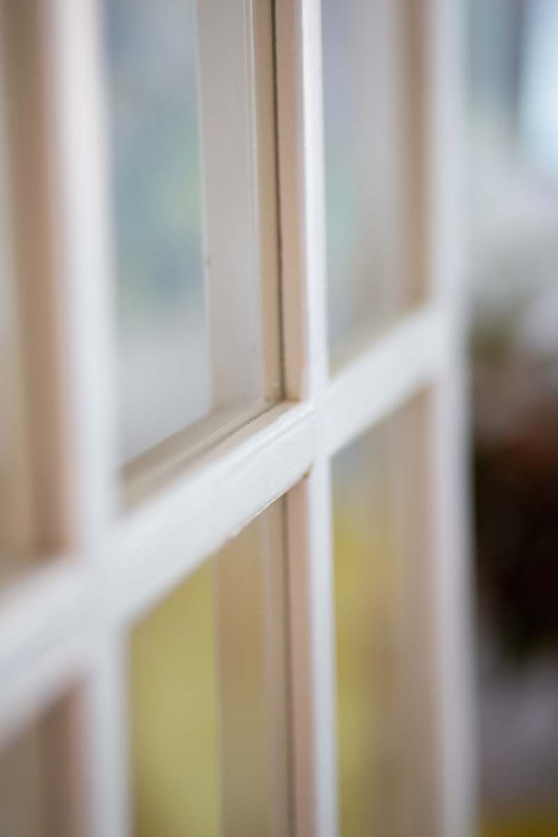 picture window white wooden framed glass window decor